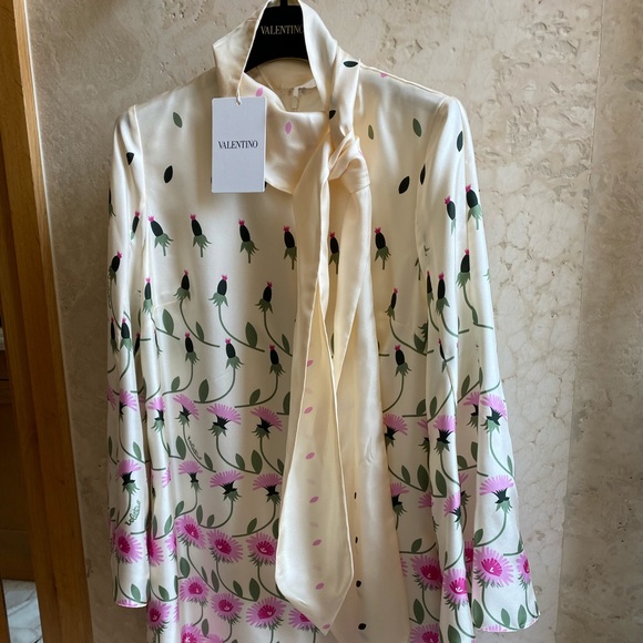NWT Valentino SS20 Floral Silk Dress SZ 0 - Picture 3 of 7